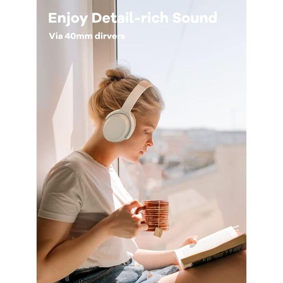 HROEENOI Active Noise Cancelling Wireless Bluetooth Over-Ear Headphones (1084) - Picture 3 of 7